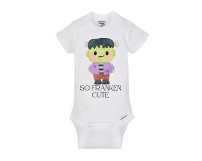 So Franken cute Frankenstein Halloween themed baby Onesie® bodysuit and Toddler shirts size 0-24 Month and 2T-5T - image1